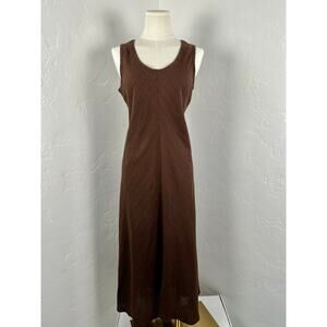 EILEEN FISHER BOHO SLEEVELESS DRESS Brown (Womens: Petite Small)